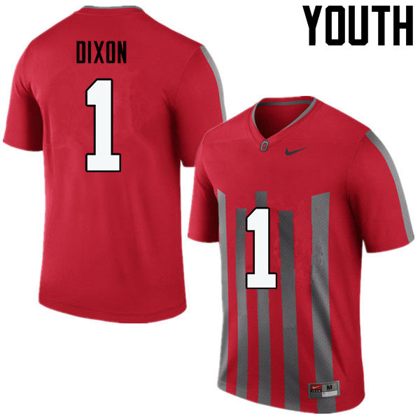 Ohio State Buckeyes Johnnie Dixon Youth #1 Throwback Game Stitched College Football Jersey
